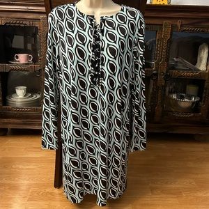 Authentic Diane von Furstenberg Slip Dress; Periwinkle Blue/Black/White